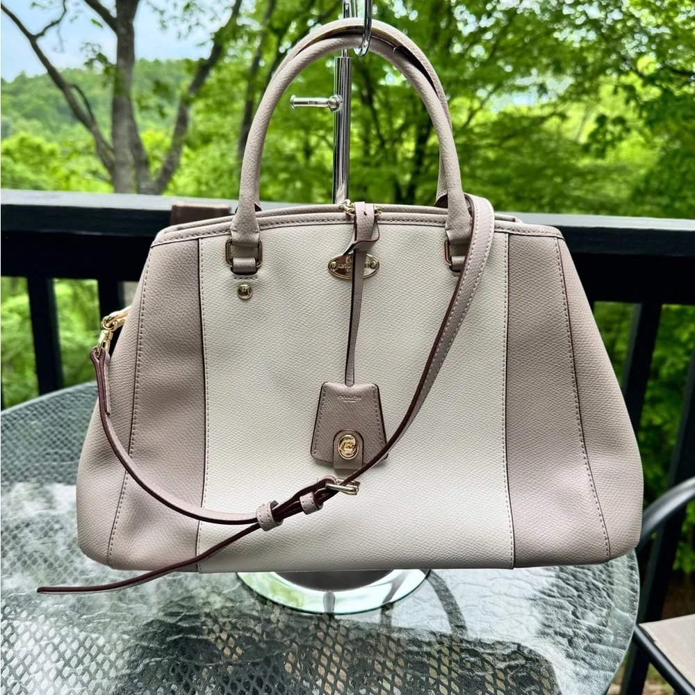 Coach Beige/Vanilla Leather Small Margot Carryall Satchel